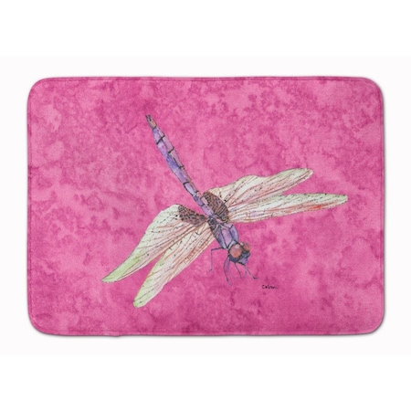 Carolines Treasures Dragonfly on Pink Machine Washable Memory Foam Mat 8891RUG